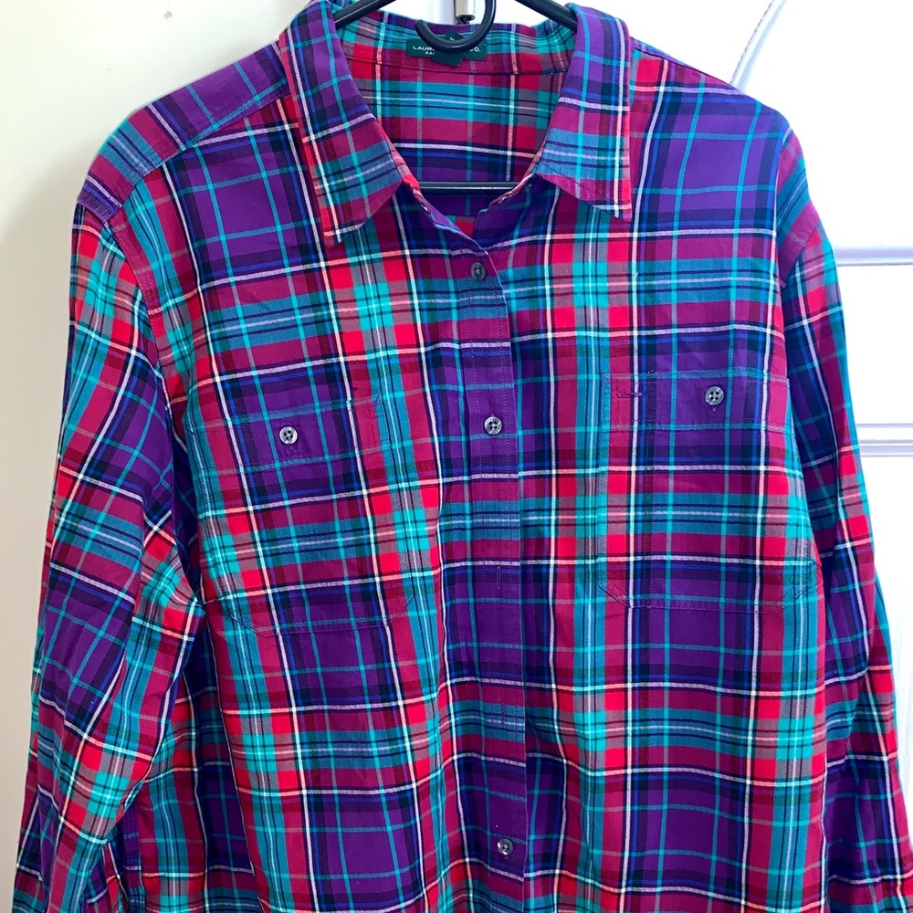 Lauren Ralph Lauren (LRL) 3X Button Down Plaid